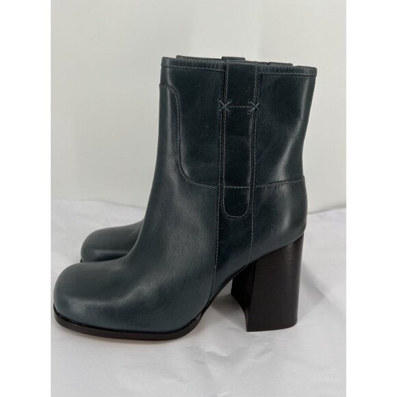 Free People Women's Naomi Ankle Heel Boot Leather Blue Size 8 Block Heel - Picture 3 of 10